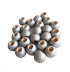 20 Gr Gümüş Renk Ahşap Boncuk