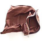 38x38 cm, dikilmiş halde, fermuarlı  astar koyu kahve