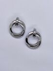 Gümüş Renk 2 Halka Küpe