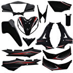 Kuba Ege 50cc -100cc Kaporta Seti Siyah Boyalı Parçalar Supermoto