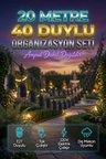 20 Metre 40 Duy Organizasyon Seti E27 Dış Mekan Uyumlu 220V Bahçe Teras Festoon Ampulsüz 