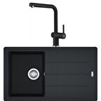 Franke Basis BFG 611-86 Nero Granit Evye-Active Plus Doccia 2.0 Batarya Seti