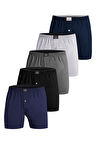 Öts Premium 5'li Erkek Boxer Düğmeli, Süprem -  Hediye Kutulu, %100 Pamuk, Ultra Yumuşak Kumaş, Raha