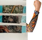 3 Çift 6 Adet Giyilebilir Dövme SLEEVES Tattoo Çorabı