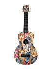 Hawiian Soprano Kedi Desenli Komposit Ukulele