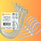 3.6x370 mm Şeffaf Beyaz Plastik Kablo Bağı Klipsi Cırt Kelepçe 100 Adet