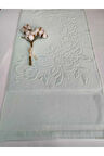 50x90cm SARRA ETAMİN DİKİŞLİ HAVLU - SU YEŞİLİ