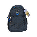 Relaxion 3 Bölmeli Sırt Çantası | Okul Çantası - Petrol Mavisi