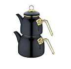 Emaye Çaydanlık Takımı Siyah