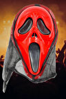 Halloween Maske Çığlık arkası tüllü Kırmızı