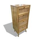 Panalı Masif Rattan 4 Çekmeceli Düzenleyici Dolap