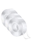 Nano Teknoloji Çift Taraflı Şeffaf Süper Güçlü Su Geçirmez Yıkanabilir Bant 1.8 Cm X 3 Metre (3 Adet)