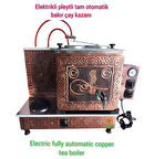 2 Gözlü Tam Otomatik Bakır Çay Kazanı Bayraklı Osmanlı Tuğra Model Elektrikli Pleytli çay makinesi Sadece Elektrikli