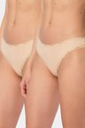 Türen Kadın Likralı Ribana Dantelli String 2'li Paket 927/Ten