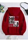 Be True Arka Baskılı kapüşonlu Cepli Sweatshirt