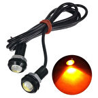 Turuncu Kartal Gözü Yuvarlak Led Ayna Altı Gündüz Ledi (2 Adet)