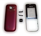 Nokia 2730 Kapak Nokia 2730 uyumlu Bordo Gri ön Kapak Arka Kapak