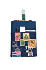 Desenli Yıkanabilir Cepli Kitap Kılıfı 20 x 25 cm Çok Amaçlı Çanta Book Cover Seyahat Travel