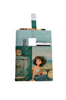 Desenli Yıkanabilir Cepli Kitap Kılıfı 20 x 25 cm Çok Amaçlı Çanta Book Cover
