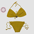 Uretti - ASLI 5776 - El Yapımı Sarı Bikini Takım