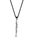 Klarnet Enstrüman Siyah Çelik Kolye