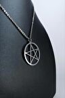 Yuvarlak Pentagram Çelik Kolye