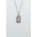 Illuminati Sembol Göz Erkek Kadın Kolye Antik Gümüş Kaplama - 60 cm Düz Zinci