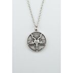 Lucifer Morning Star Erkek Kadın Kolye Antik Gümüş Kaplama - 60 cm Düz Zincir