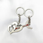 İçe Geçmeli Kalp Ok Çift Anahtarlık