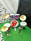 The Rolling Stones Rock Müzik Grubu Minyatür Enstrüman Bateri Davul Seti Baterist