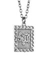 Arapça Allah Yazılı Kolye Çerçeveli Erkek Kadın Antik Gümüş Kaplama 60 cm Zincir
