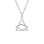 Üçgen Kare Geometrik Zincir Kolye Gümüş Kaplama Erkek Kadın Kolye 