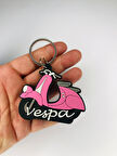 Vespa Motorsiklet Anahtarlık Pembe 8 cm Hediye Anahtarlık veya Çanta Süsü