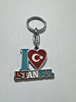 I Love You İstanbul Yazılı Kalp Anahtarlık