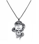 Kuru Kafa Yılan Gotik Desen 316L Paslanmaz Çelik Kolye A Plus