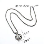 Pentagram Gotik Paslanmaz Unisex Vintage Hollow Pentagramı Çelik 