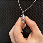 Kalbimin İçindesin Çift Kolye Seti Kırmızı Kalp Kılıç Kolye Gotik İkili Sevgili Arkadaş Kolyesi