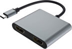 TYPE C HDMİ 4K 60HZ SPLİTTER SWİTCH EKRAN MONİTÖR ÇOĞALTICI ÇOKLAYICI