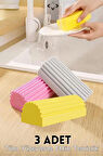( 3 Adet) Çok Amaçlı Temizlik Detay Süngeri Nemli Sihirli Sünger Su Emici Ve Toz Alma Süngeri