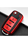 Seat Ibiza Süperlüx Sustalı Anahtar Kılıfı A+ Kalite Kırmızı