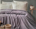APRİCİTAS LİLY MOR YATAK ÖRTÜSÜ PİKELİ SET ÇİFT KİŞİLİK