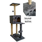Reyo Pet Kedi Tırmalama ve Oyun Evi Antrasit