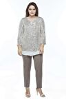 28034 Payet Büyük Beden Bluz Bej