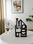 Siyah Beyaz 2'li Modern "Home & Love" Dekoratif Obje – Minimalist Ev ve Ofis Aksesuarı