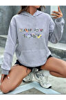 You Are Lost Yazı Detaylı Kapüşonlu Sweatshirt