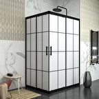 BLACK RİGEL 6mm Karolajlı Kumlamalı Dikdörtgen Duşakabin