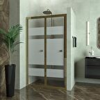 BRONZE CORİNA  Akordion Kumlamalı Cam Duşakabin