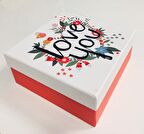 KUTU LOVE YOU KUŞ MODELİ KIRMIZI BEYAZ 19CM X 19CM X 8CM