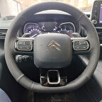 DİKİŞLİ DİREKSİYON KILIFI KARBON SİYAH DERİ SİYAH DİKİŞLİ CİTROEN BERLİNGO İÇİN