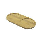 2 BÖLMELİ   OVAL  AHŞAP BAMBU YAĞDANIK ALTLIK  12X24X0.8CM (2818)